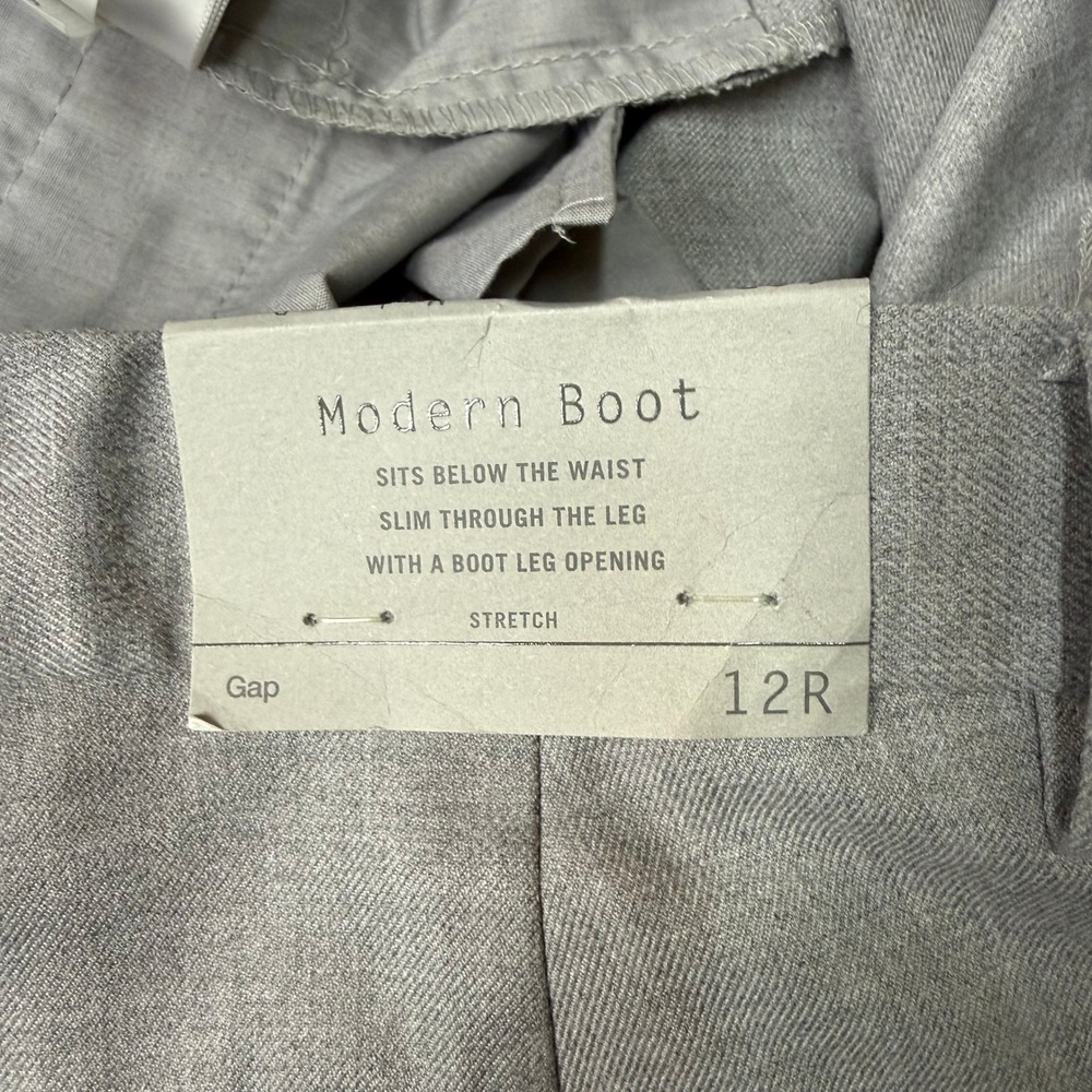 Gap Pants Womens 12 Grey Modern Boot Light Heather Career High Rise Stretch NWT - Picture 9 of 16